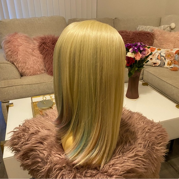 blonde multicolor lob (long bob) wig - Picture 9 of 13